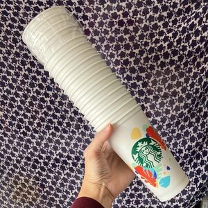 16 piece bundle matching Starbucks tropical reusable plastic cups 2013 Summer